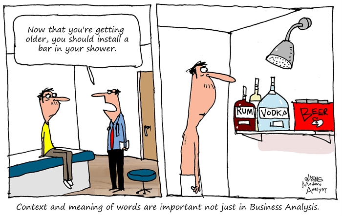 Humor - Cartoon: Word Context and Meaning Matter... not just in Business Analysis